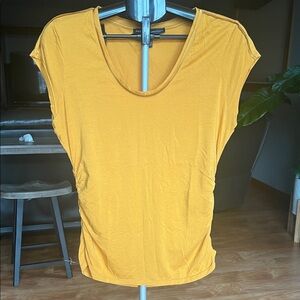 White House Black Market Mustard Yellow Short Sleeve Top